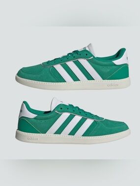 adidas breaknet sleek -court green with White Stripes with pink accent SOLD OUT